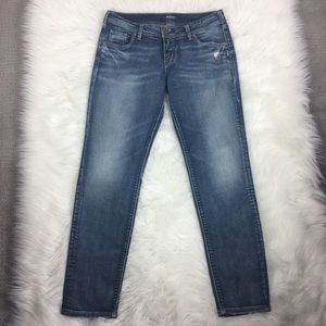 Silver Jeans SAM W27/L27 Light Blue Wash Distress
